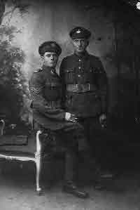 Herbert H White (left) with an unidentified companion, taken in Brussels, Belgium in early Dec. 1918.,