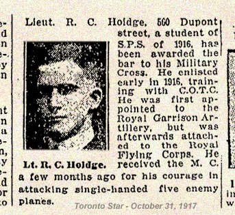 Capt. R. T. C. Hoidge - Military Cross